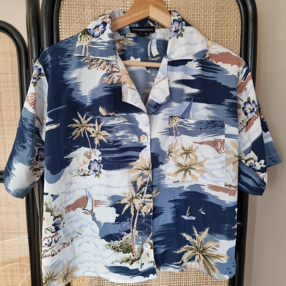 Wednesday's Girl Hawaiian Print Shirt